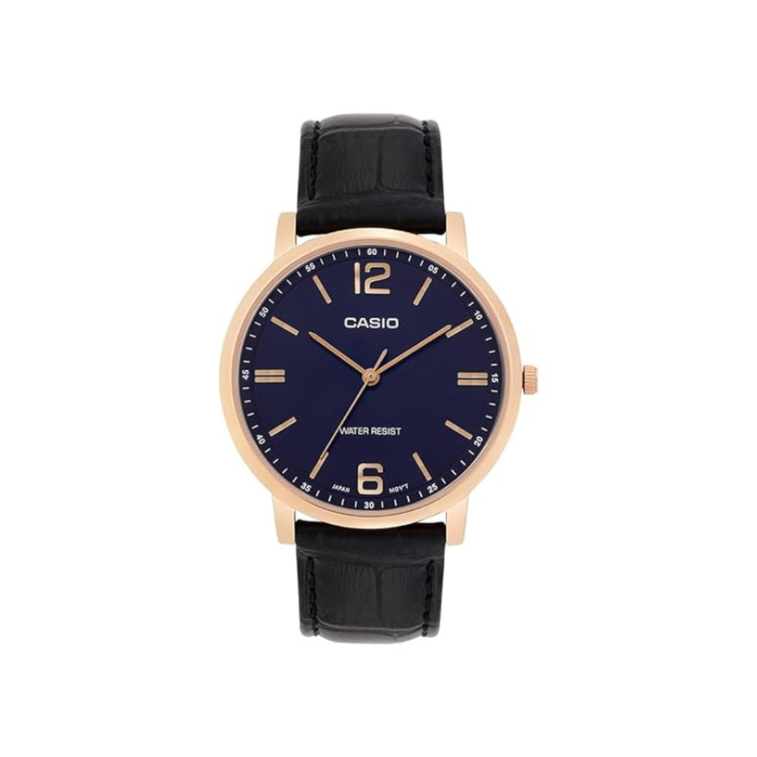 Casio MTP-SN5YRL-2A A2441 | Enticer Men Quartz Blue Dial Analog Leather Watch