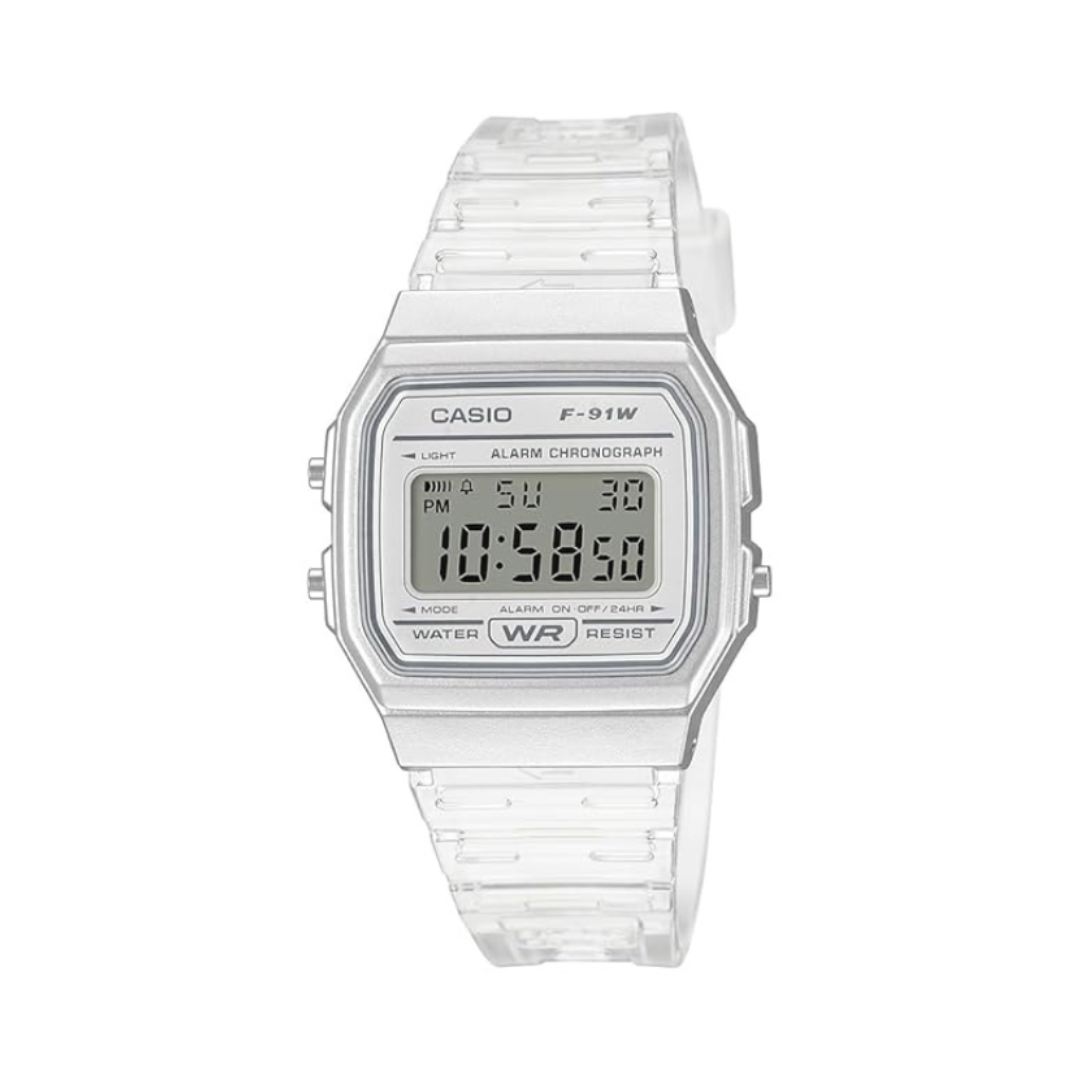 Casio F-91WS-7HDF D359 | Unisex Quartz Transparent Dial Digital Resin Watch