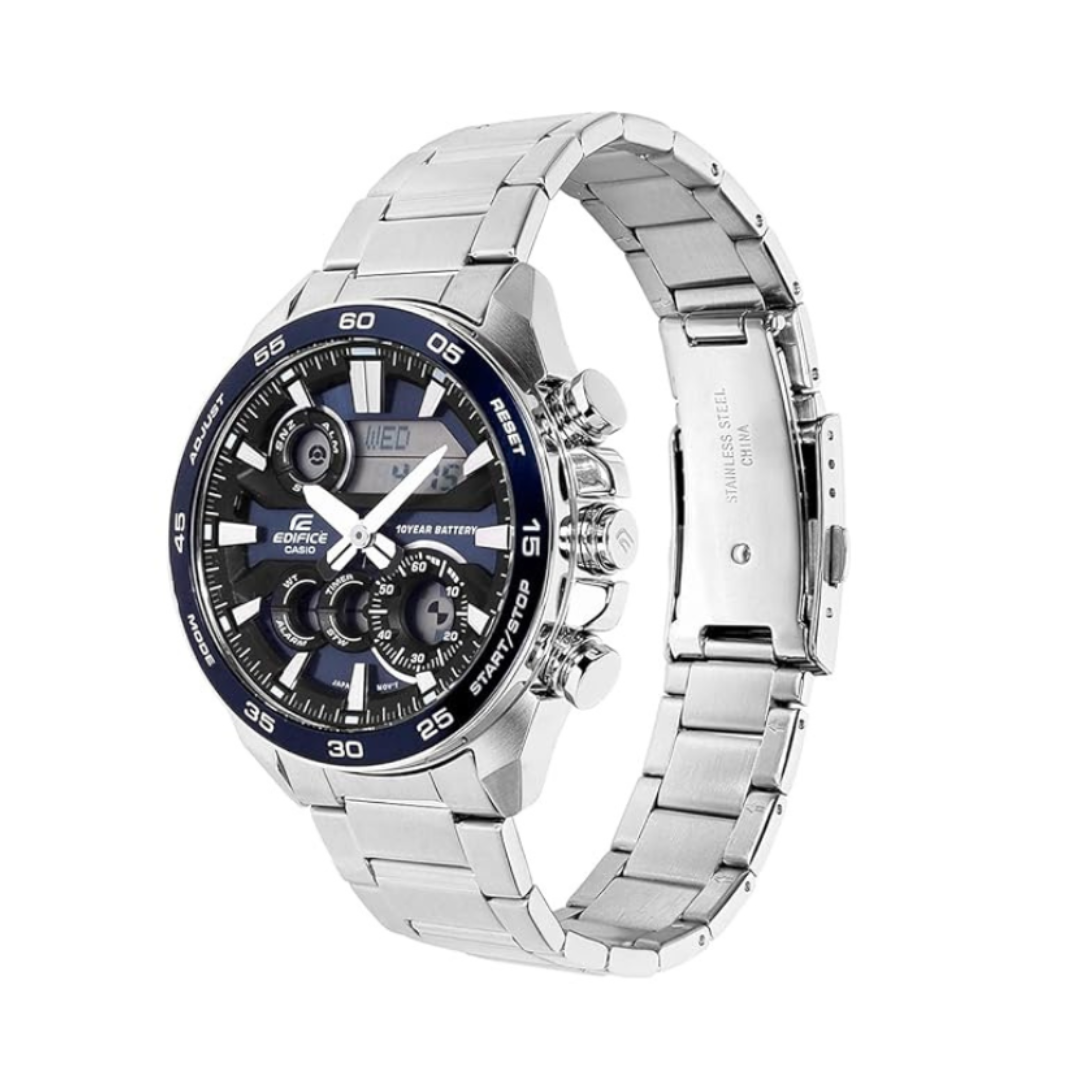 Casio ERA-130D-2ADF ED713 | Edifice Men Quartz Blue Dial Analog-digital Stainless Steel Watch