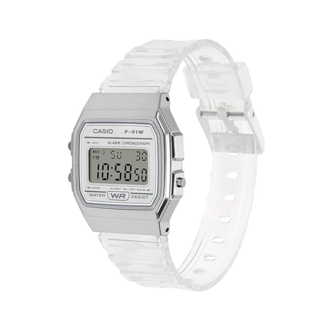 Casio F-91WS-7HDF D359 | Unisex Quartz Transparent Dial Digital Resin Watch