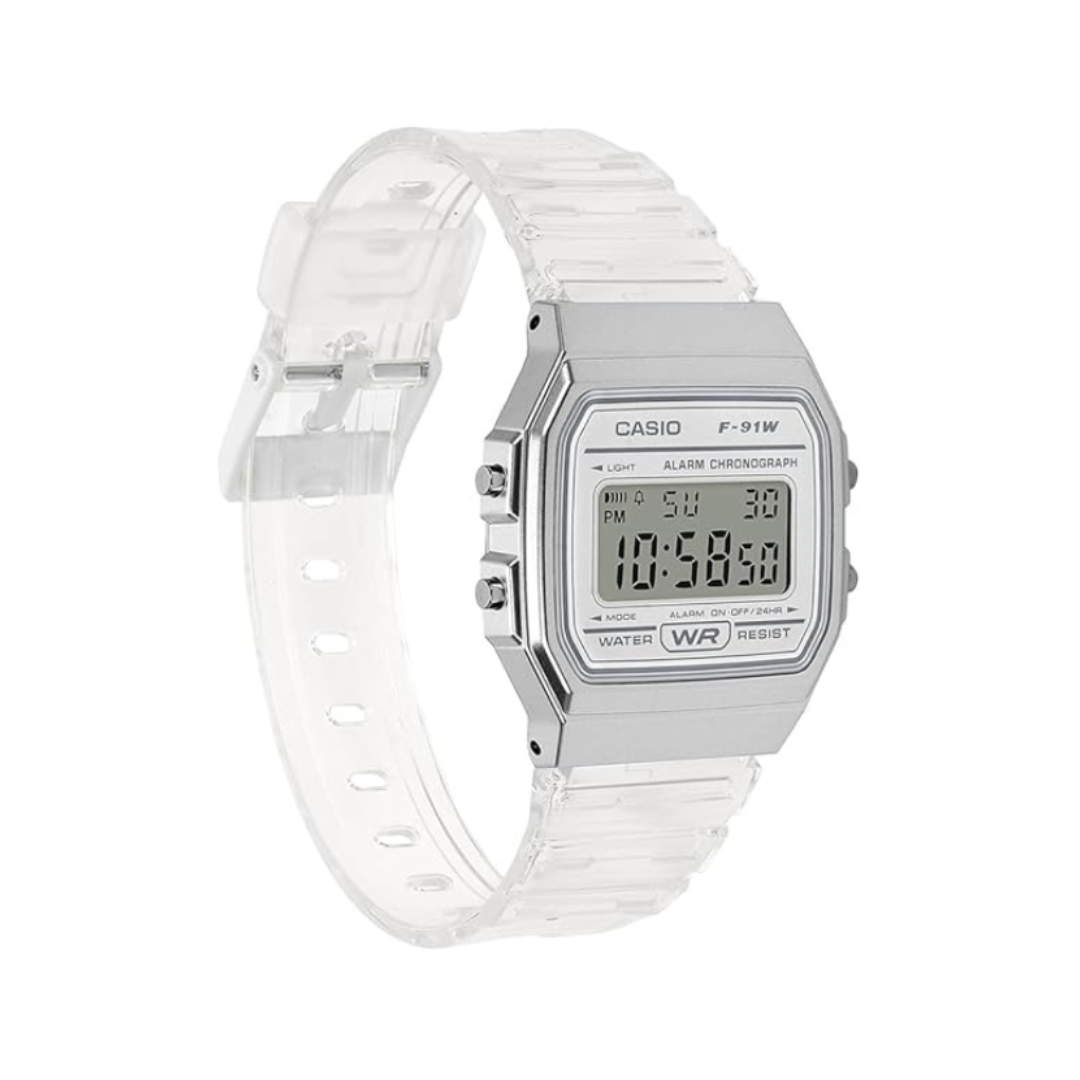 Casio F-91WS-7HDF D359 | Unisex Quartz Transparent Dial Digital Resin Watch
