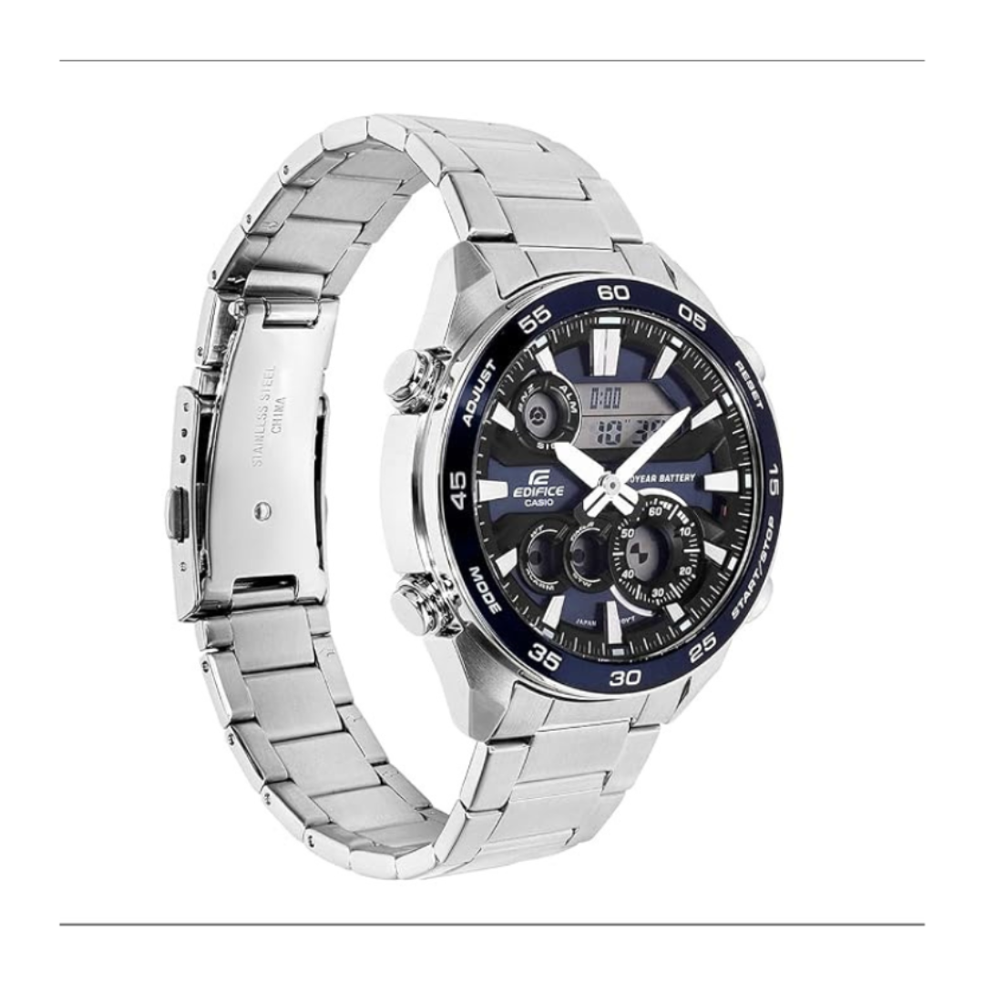Casio ERA-130D-2ADF ED713 | Edifice Men Quartz Blue Dial Analog-digital Stainless Steel Watch