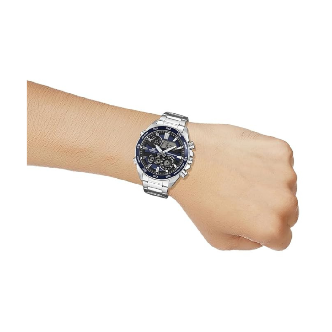 Casio ERA-130D-2ADF ED713 | Edifice Men Quartz Blue Dial Analog-digital Stainless Steel Watch