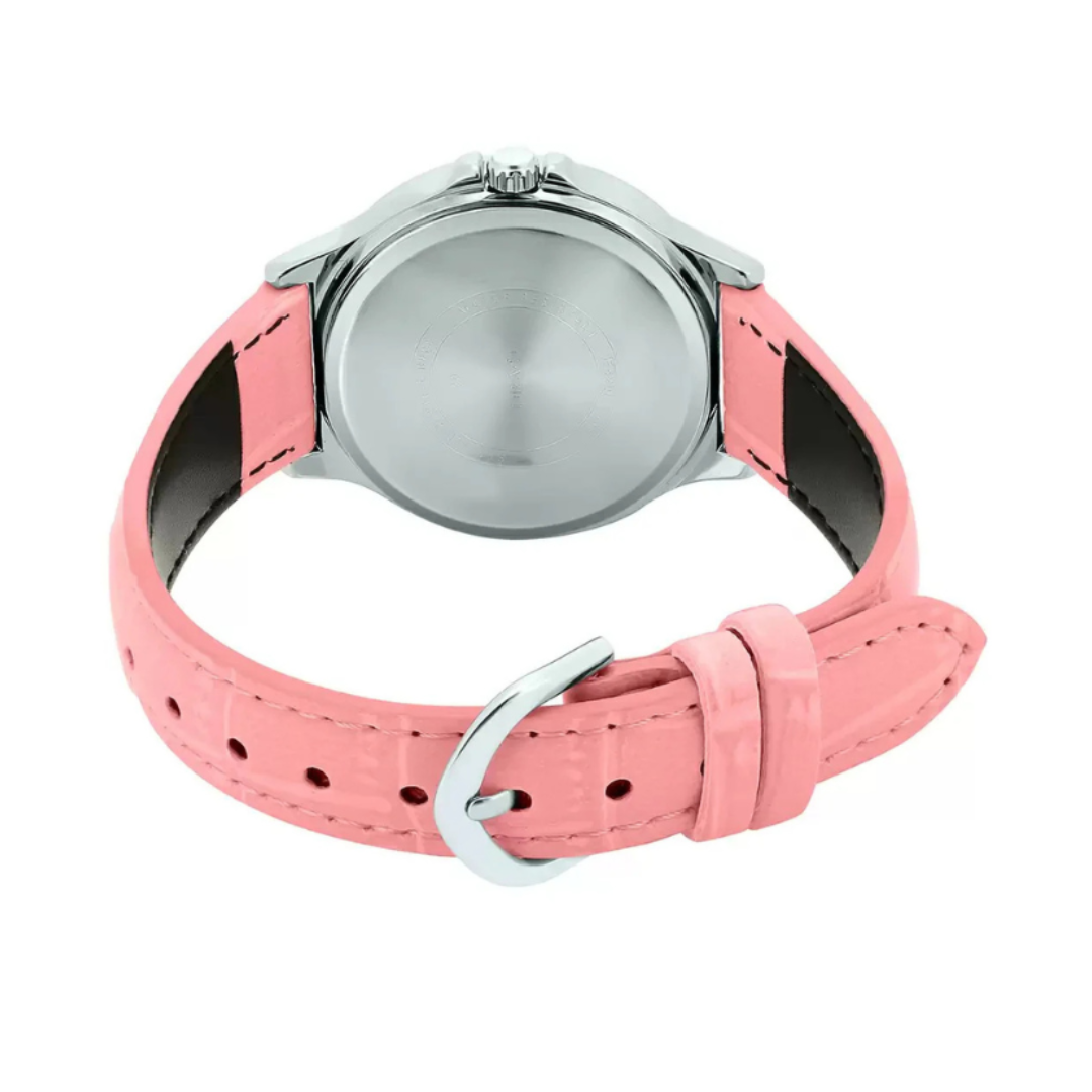 Casio LTP-V300L-4AUDF A1150 | Enticer Women Quartz Pink Dial Multi-Function Leather Watch