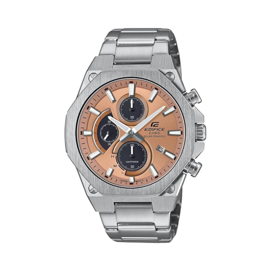 Casio EFS-S570D-5AUDF ED644 | Edifice Men Quartz Orange Dial Chronograph Stainless Steel Watch