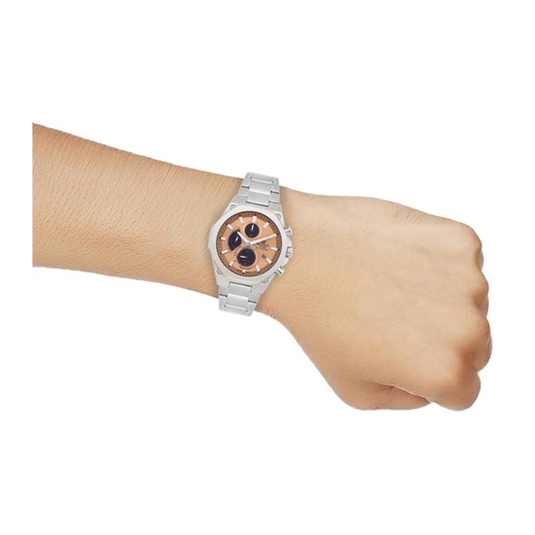 Casio EFS-S570D-5AUDF ED644 | Edifice Men Quartz Orange Dial Chronograph Stainless Steel Watch