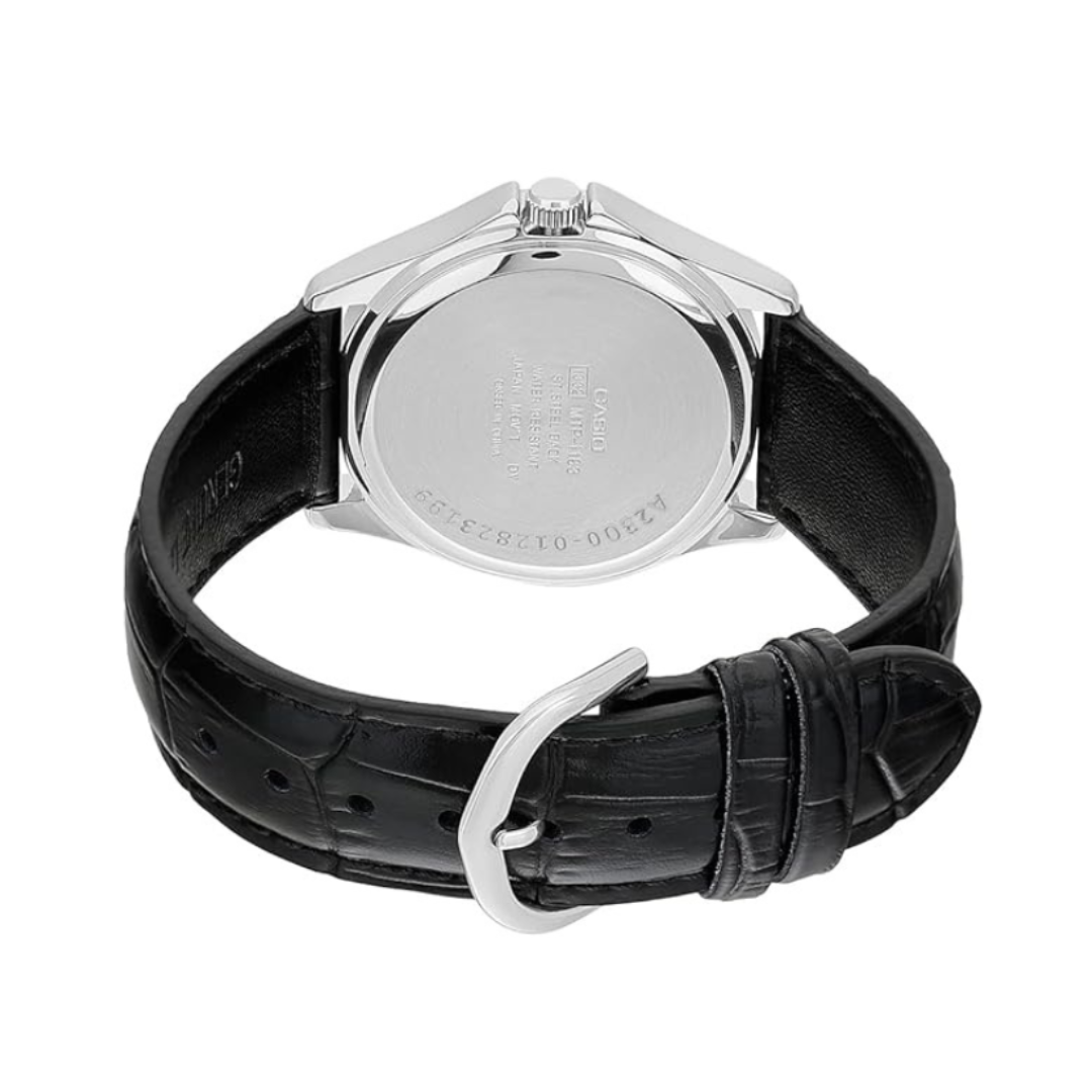 Casio MTP-1183E-7ADF A2300 | Enticer Men Quartz White Dial Analog Leather Watch