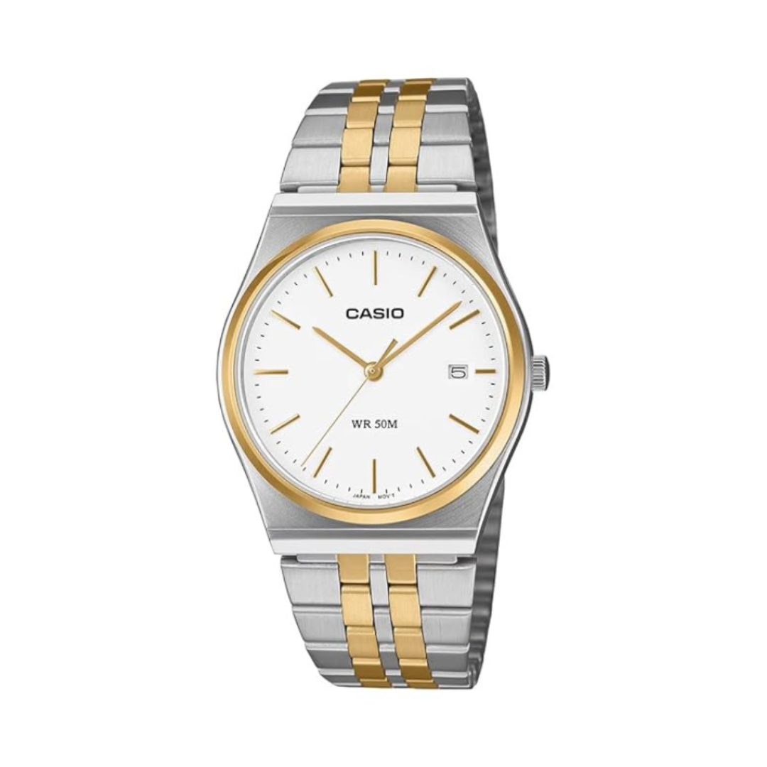 Casio MTP-B145SG-7AVDF A2522 | Enticer Men Quartz White Dial Analog Stainless Steel Watch
