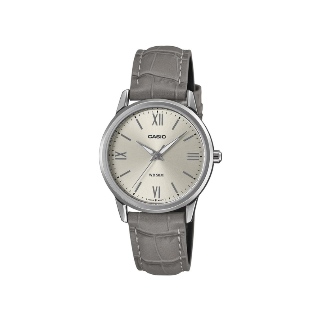 Casio LTP-1303LL-7AVDF A2479 | Enticer Women Quartz Cream Dial Analog Leather Watch