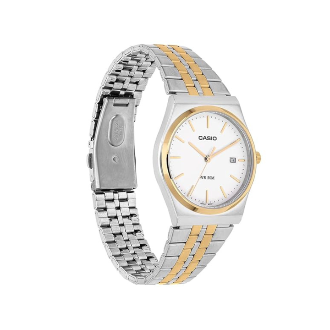 Casio MTP-B145SG-7AVDF A2522 | Enticer Men Quartz White Dial Analog Stainless Steel Watch