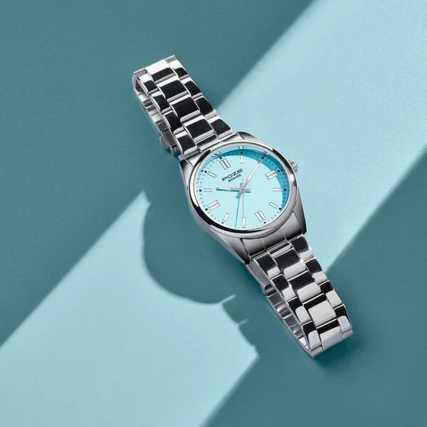 Sonata SP70033SM02 | Sonata Poze Quartz Analog Blue Dial Silver Metal Strap Watch For Men