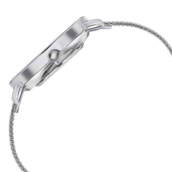 Sonata Poze SP70034SM02 | Sonata Poze Quartz Analog White Dial Silver Metal Strap Watch For Men