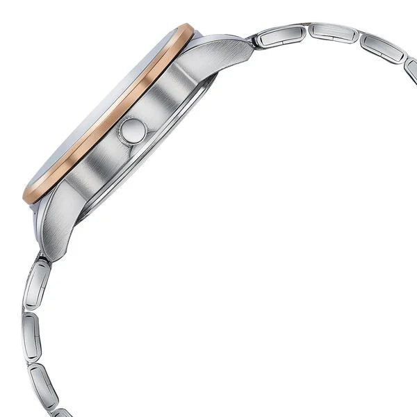 Sonata SP70055KM02W | Sonata Poze Quartz Analog Silver Dial Metal Strap Watch For Men
