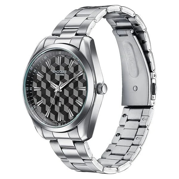 Sonata SP70066SM01 | Sonata Poze Quartz Analog Two Toned Dial Silver Colour Stainless Steel Strap Watch For Men