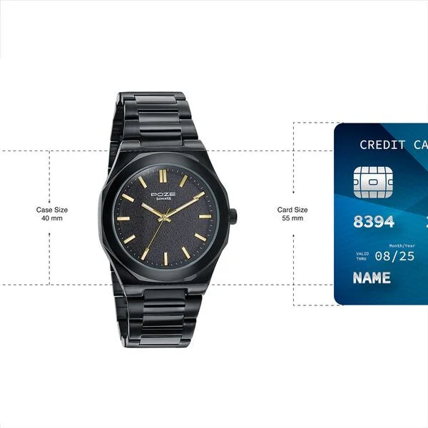 Sonata SP70071NM01 | Sonata Poze Quartz Analog Black Dial Black Colour Stainless Steel Strap Watch For Men