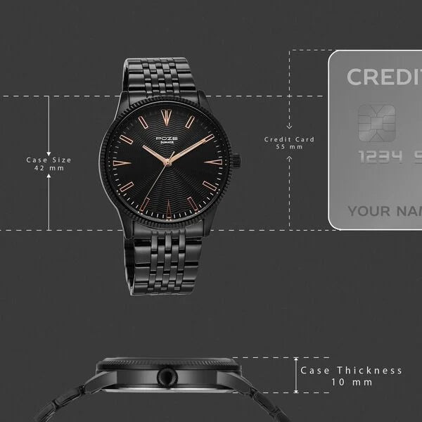 Sonata SP70109NM01 | Sonata Poze Quartz Analog Black Dial Black Metal Strap Watch For Men