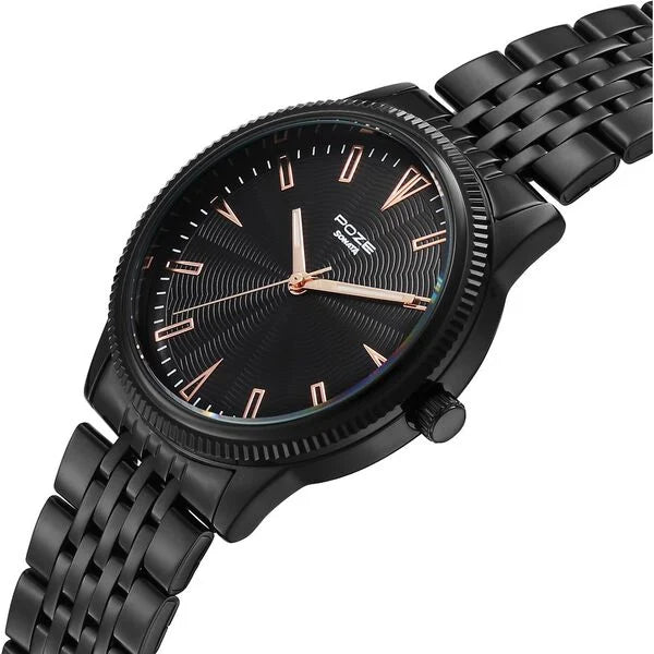 Sonata SP 70109NM01 | Sonata Poze Quartz Analog Black Dial Black Metal Strap Watch For Men