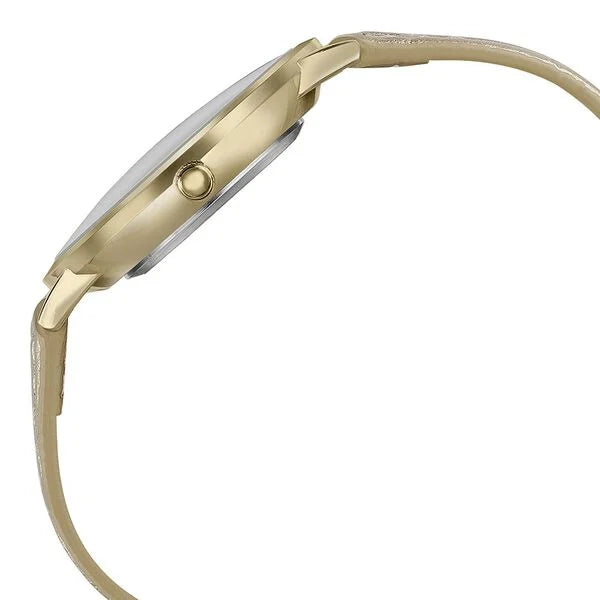 Sonata SP80063YL01W | Sonata Poze Quartz Analog Golden Dial Leather Strap Watch for Women