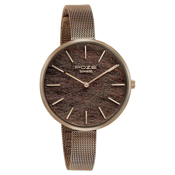 Sonata SP80069WM01W | Sonata Poze Quartz Analog Multicoloured Dial Mesh Strap Watch for Women