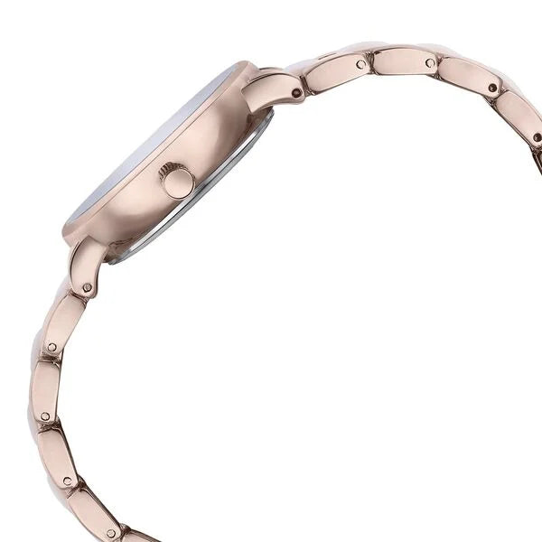 Sonata Poze SP80076KD03WF | Sonata Poze Quartz Analog Pink Dial Rose Gold Color Metal With Crystal Strap Watch For Women