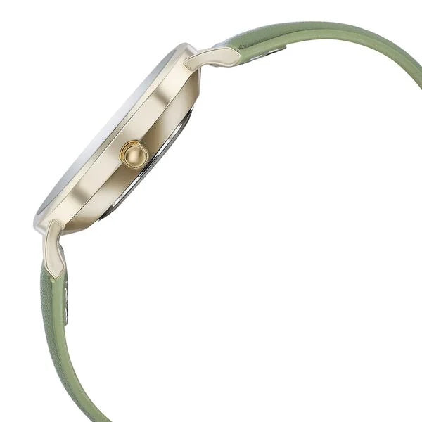 Sonata SP80084YL01W | Sonata Poze Quartz Analog Green Mother Of Pearl Dial Green Color Leather Strap Watch For Women