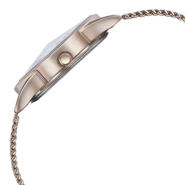 Sonata Poze SP80087WM01 | Sonata Poze Quartz Analog White Dial Rose Gold Color Stainless Steel Strap Watch For Women