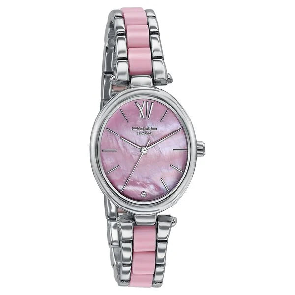 Sonata SP80095SM01 | Sonata Poze Quartz Analog Pink Mother Of Pearl Dial Bimetal Strap Watch For Women