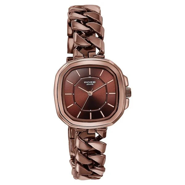 Sonata SP80096KM01W | Sonata Poze Quartz Analog Brown Dial Metal Strap Watch For Women