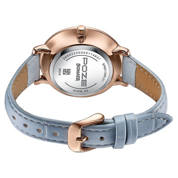 Sonata SP80119WL01 | Sonata Poze Quartz Analog Blue Dial Blue Colour Leather Strap Watch For Women