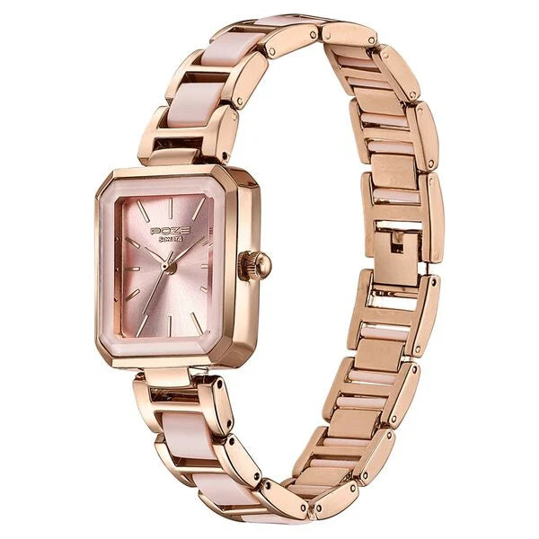 Sonata SP80129KD01 | Sonata Poze Quartz Analog Pink Dial Two Toned Metal & Plastic Strap Watch For Women