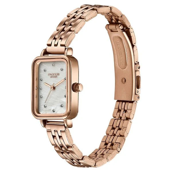 Sonata SP80133WM01 | Sonata Poze Quartz Analog Mother of Pearl Dial Rose Gold Metal Strap Watch For Women