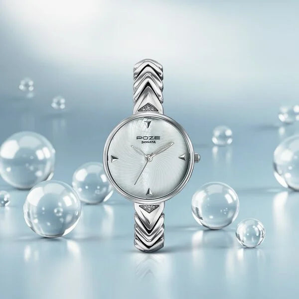 Sonata 80149SM01 | Poze By Sonata Quartz Analog Mother of Pearl Dial Silver Metal Strap Watch For Women