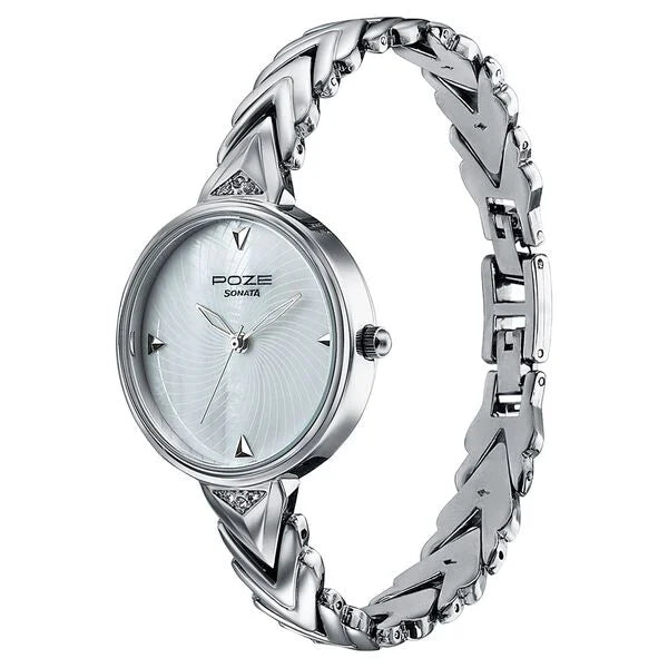 Sonata 80149SM01 | Poze By Sonata Quartz Analog Mother of Pearl Dial Silver Metal Strap Watch For Women