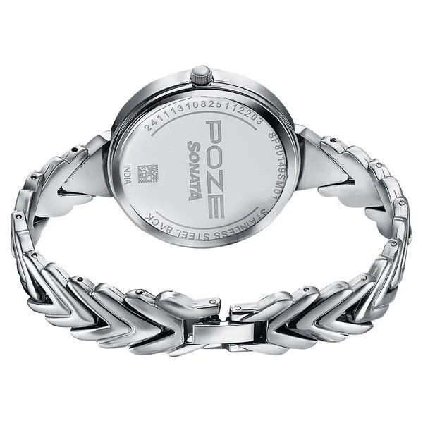 Sonata 80149SM01 | Poze By Sonata Quartz Analog Mother of Pearl Dial Silver Metal Strap Watch For Women
