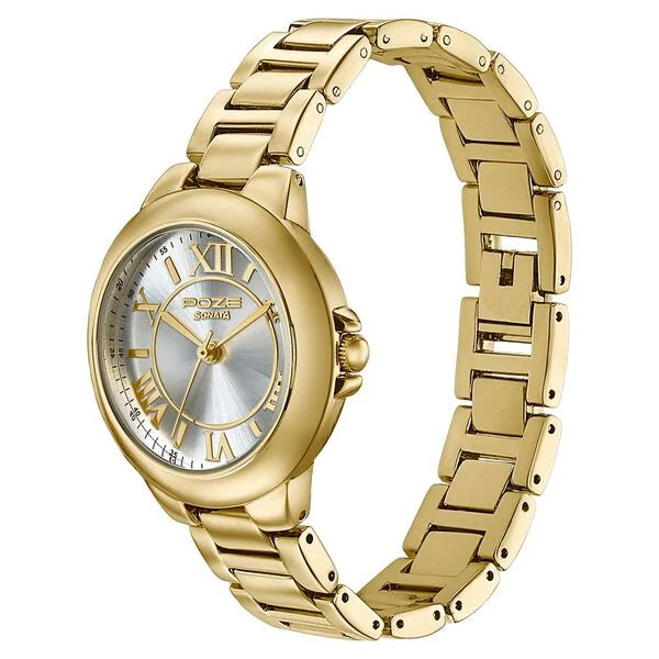Sonata 80158YM01 | Poze By Sonata Quartz Analog silver Dial Golden Metal Strap Watch For Women