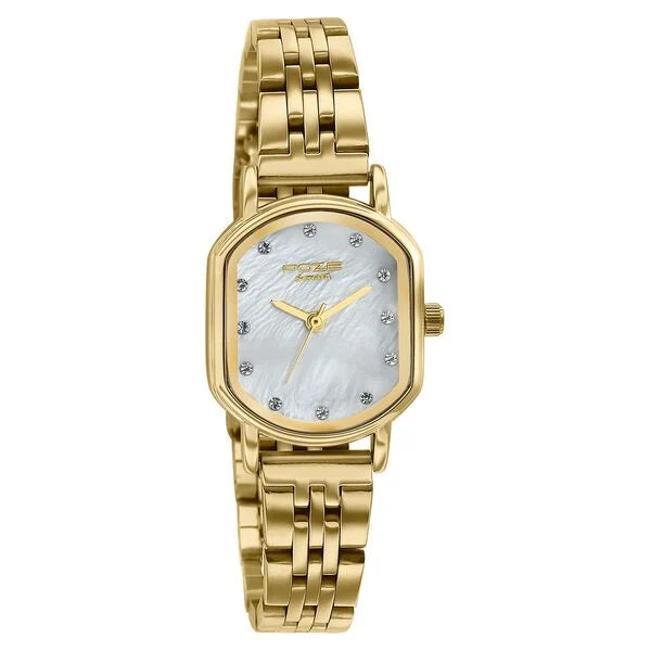 Sonata SP80161YM01 | Poze By Sonata Quartz Analog White Mother of Pearl Dial Golden Stainless Steel Strap Watch For Women