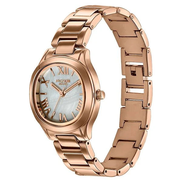 Sonata SP80162WM01 | Poze By Sonata Quartz Analog White Mother of Pearl Dial Rose Gold Metal Strap Watch For Women