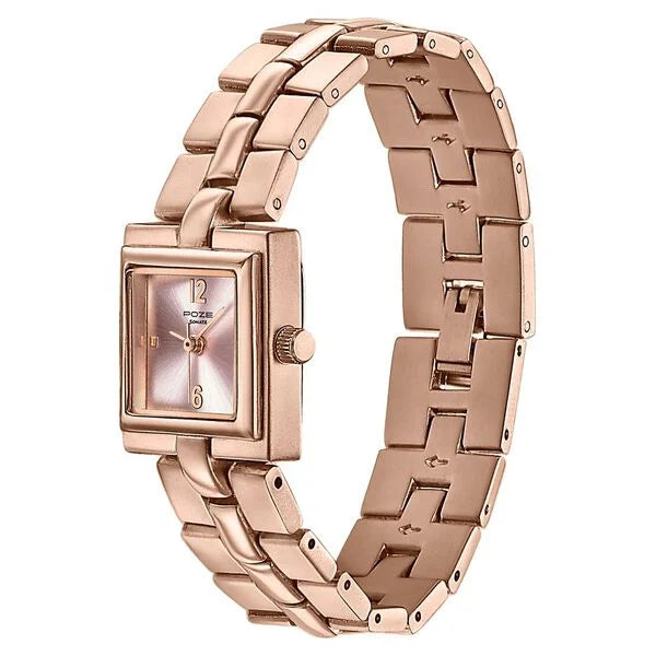 Sonata SP80171WM01 | Poze By Sonata Quartz Analog Pink Dial Rose Gold Metal Strap Watch For Women