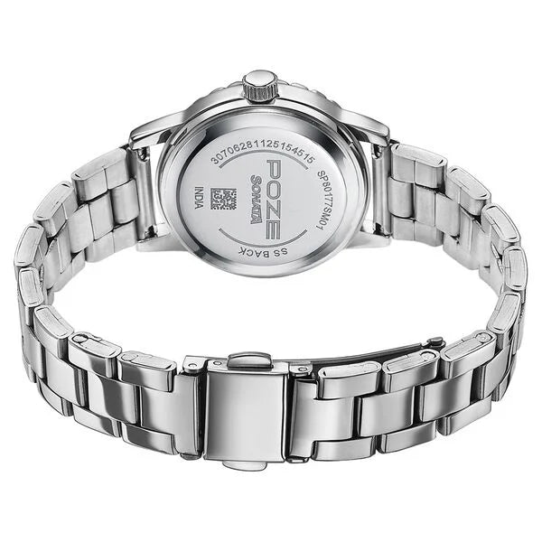 Sonata SP80177SM01 | Poze By Sonata Quartz Analog White Mother of Pearl Dial Silver Metal Strap Watch For Women