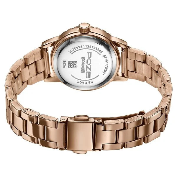 Sonata SP80177WM01 | Poze By Sonata Quartz Analog White Mother of Pearl Dial Rose Gold Metal Strap Watch For Women