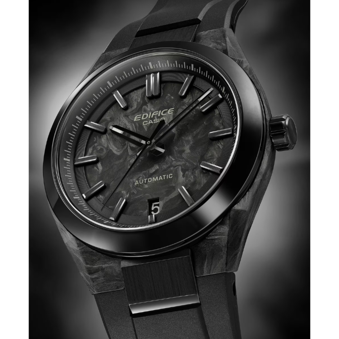 Casio EFK-100XPB-1ADR ED673 | Edifice Men Automatic Black Dial Analog Resin Watch.