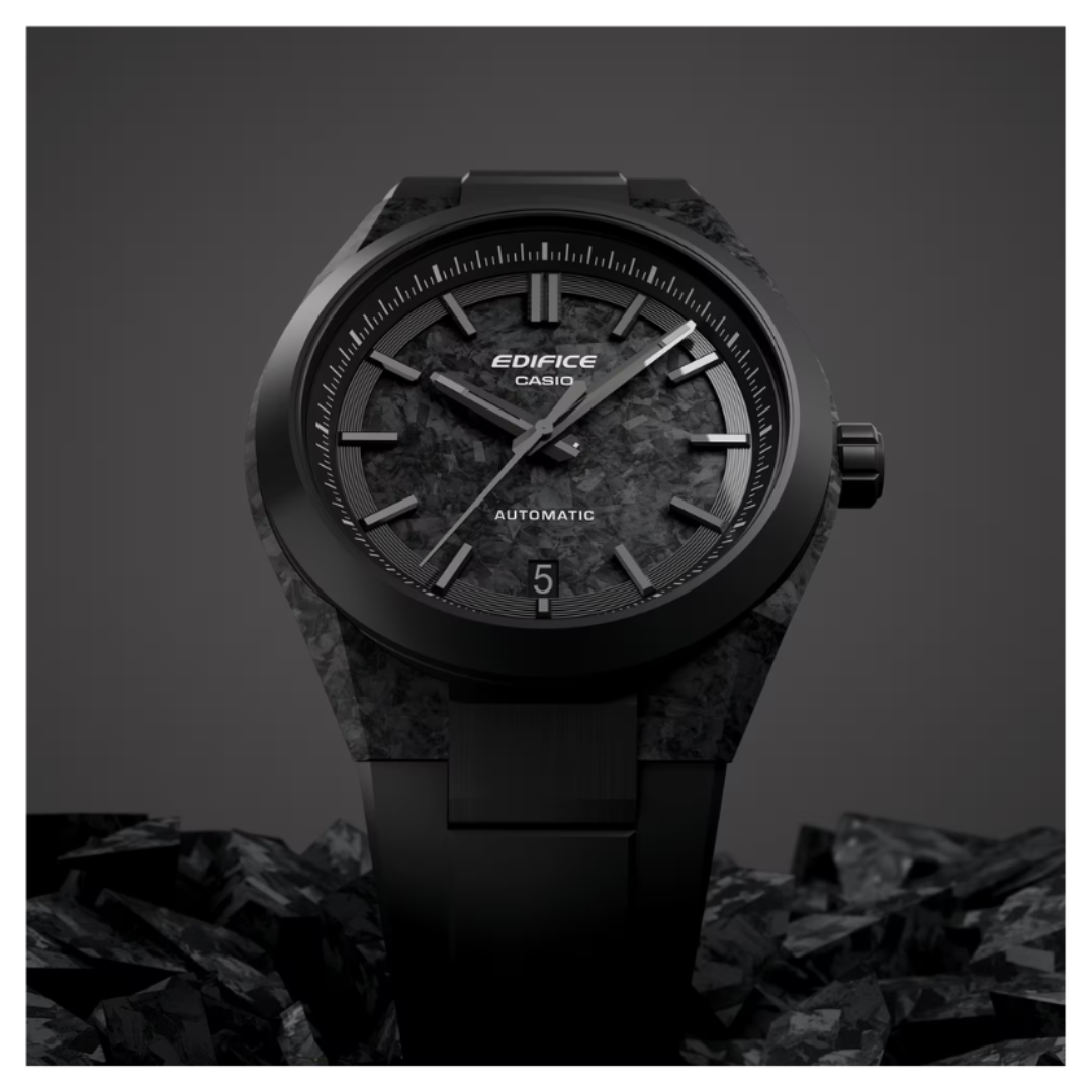 Casio EFK-100XPB-1ADR ED673 | Edifice Men Automatic Black Dial Analog Resin Watch.