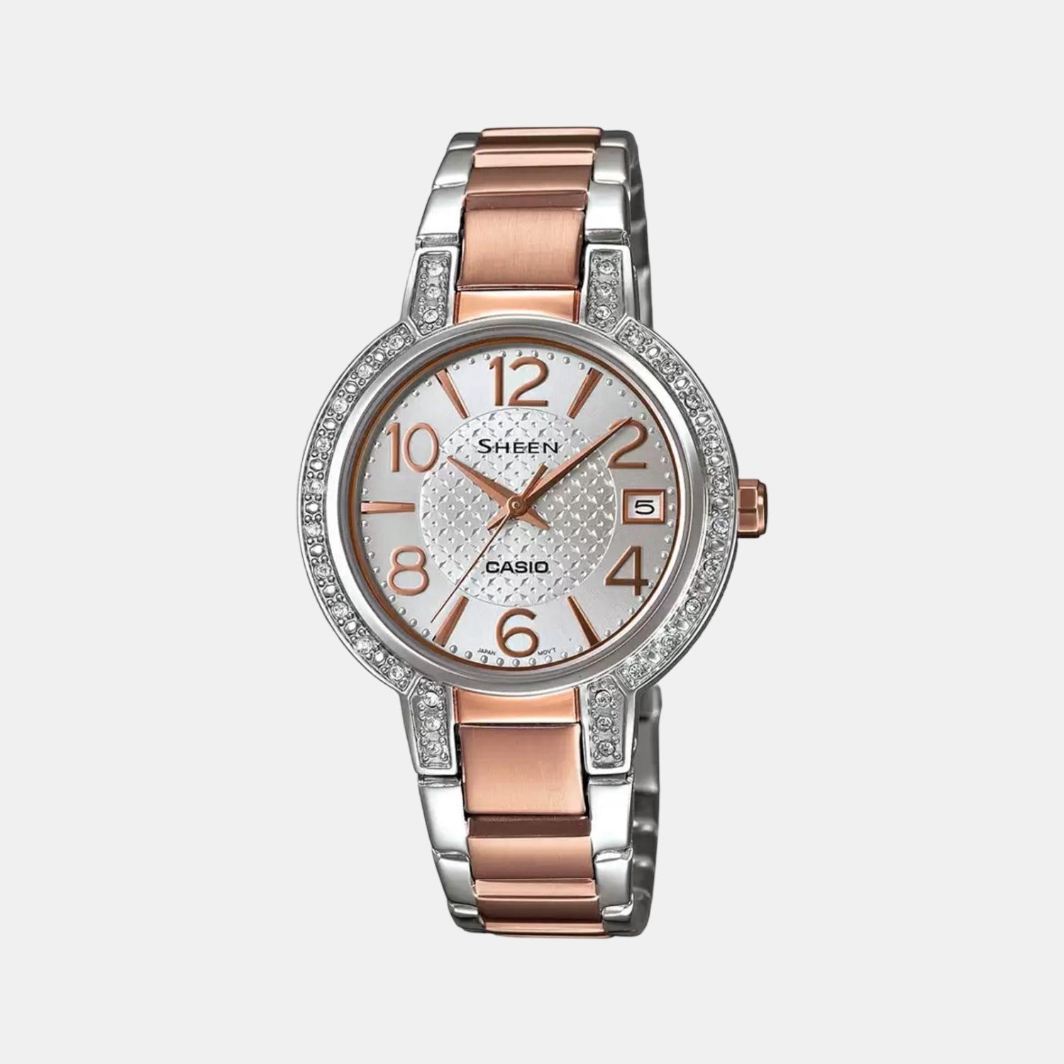 Sheen Women Quartz Silver Dial Analog Stainless Steel Watch SX129