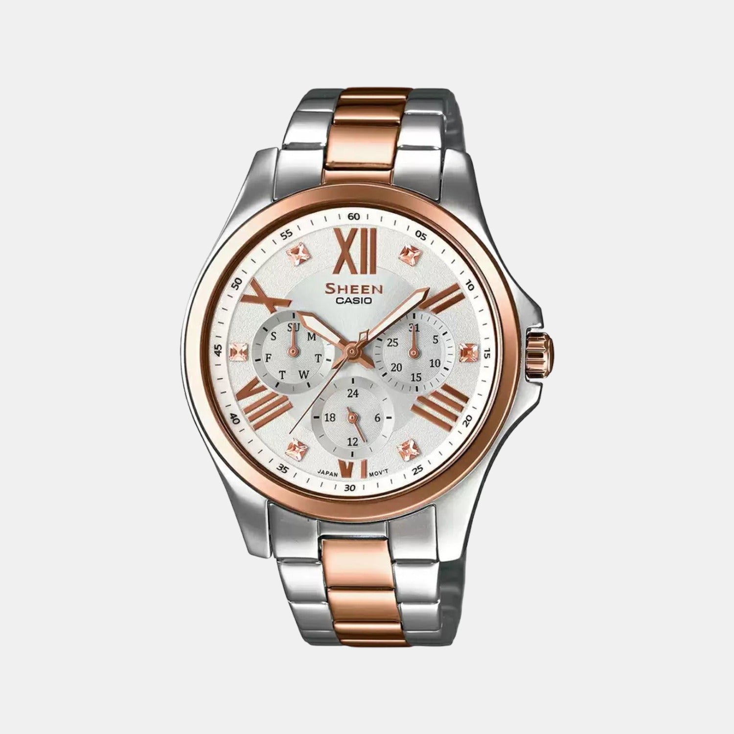Sheen Women Quartz Silver Dial Chronograph Stainless Steel Watch SX150