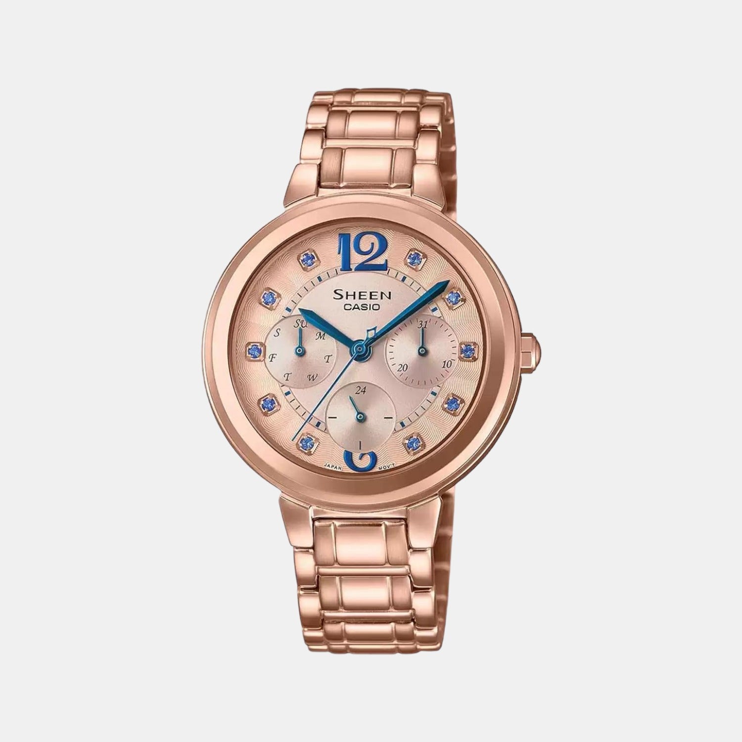 Sheen Women Quartz Rose Gold Dial Analog Stainless Steel Watch SX250