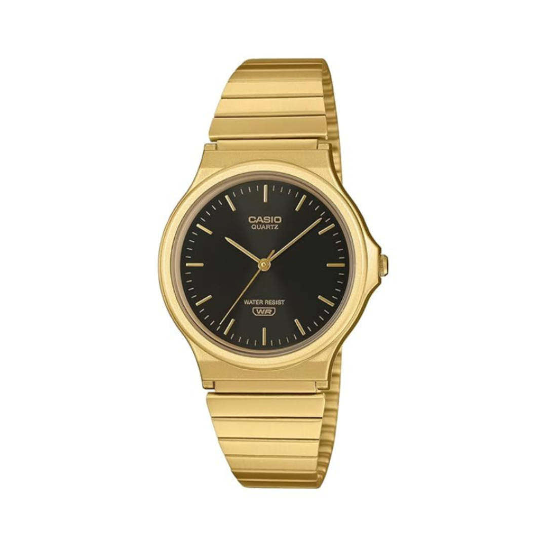 Casio MQ-24GA-1ADF A2553 | Unisex Quartz Black Dial Analog Stainless Steel Watch