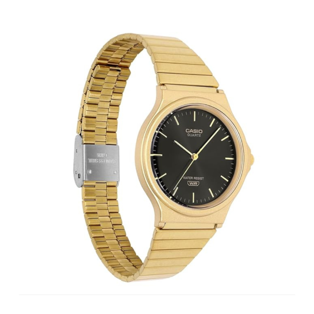 Casio MQ-24GA-1ADF A2553 | Unisex Quartz Black Dial Analog Stainless Steel Watch