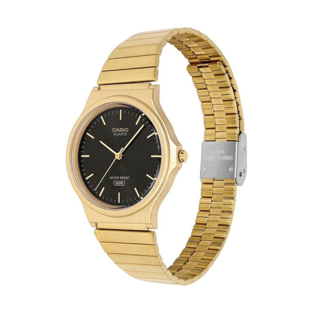 Casio MQ-24GA-1ADF A2553 | Unisex Quartz Black Dial Analog Stainless Steel Watch