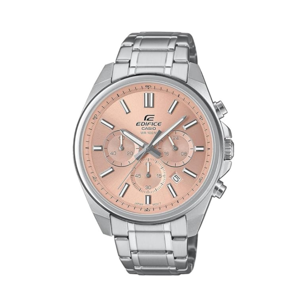 Casio EFV-650D-4AVUDF ED660 | Edifice Men Quartz Peach Dial Analog Stainless Steel Watch