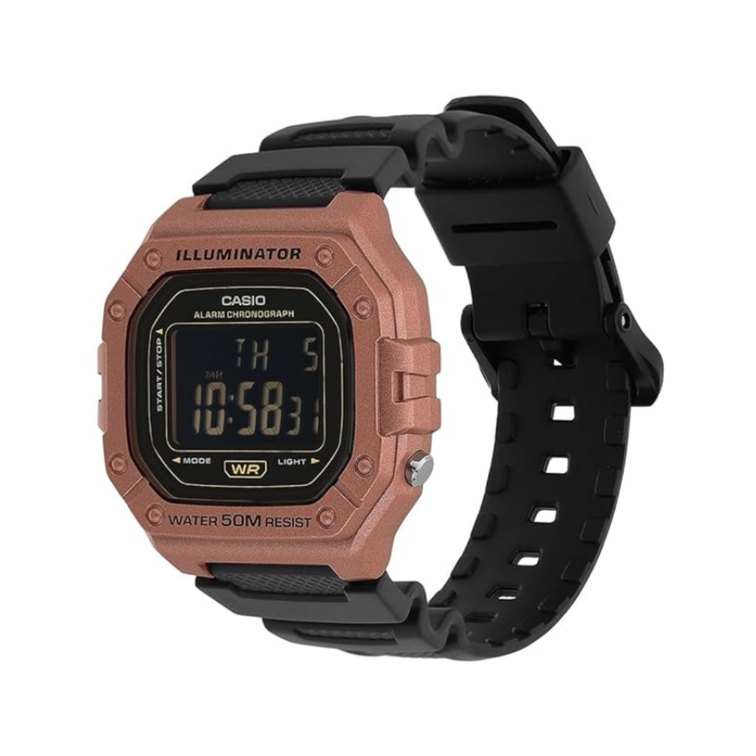 Casio W-218HM-5BVDF D375 | Youth Unisex Quartz Black Dial Digital Resin Watch